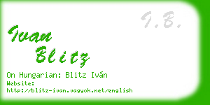 ivan blitz business card
